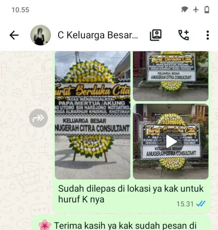 Pengiriman Papan Bunga Duka Buloh Kunduran