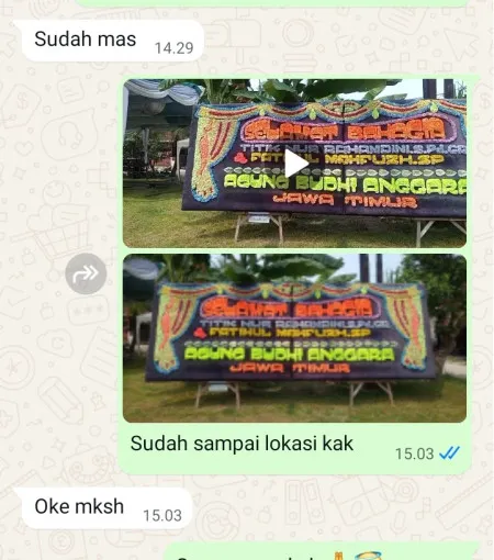 Pengiriman Papan Bunga Buloh Kunduran